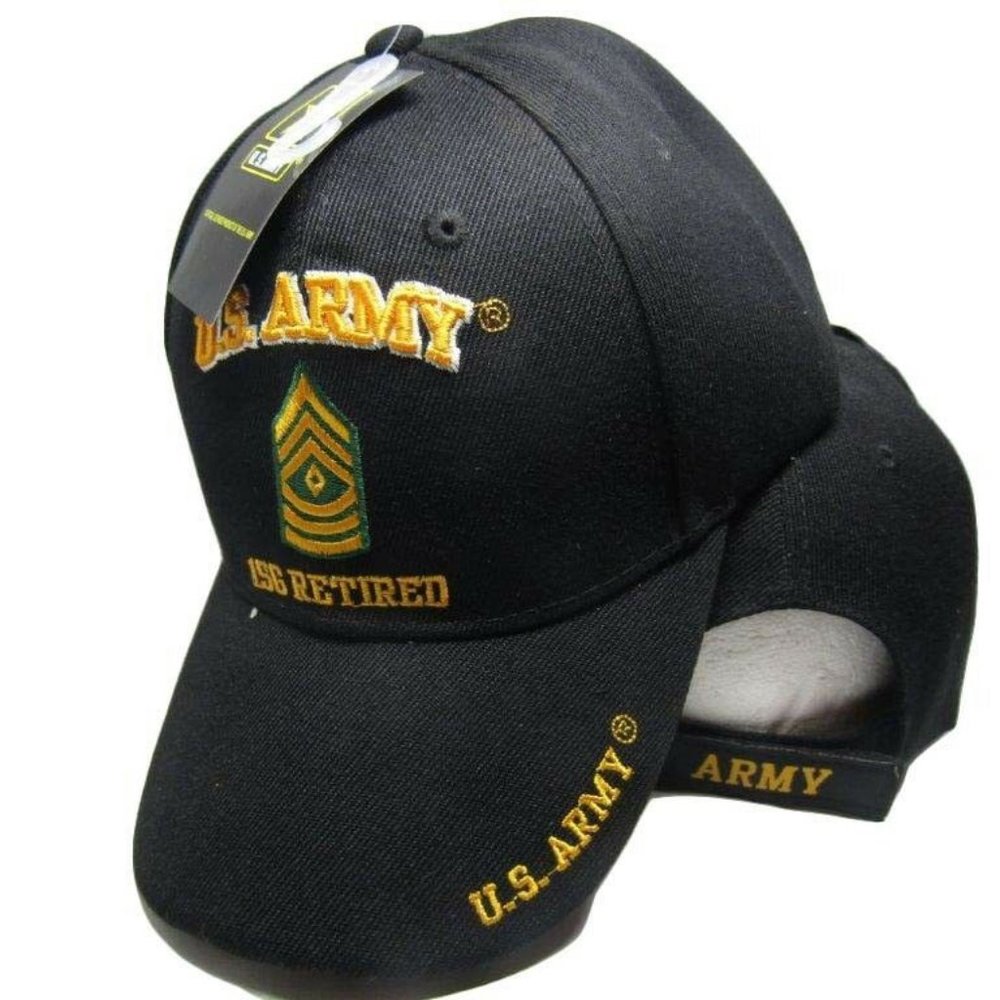 U.S. Army 1SG Retired Military Hat Black Embroider